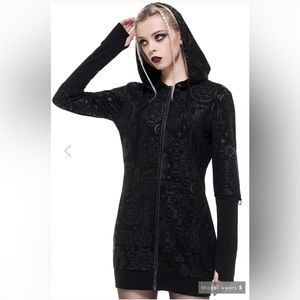 Killstar Unholy sabbath longline hoodie, size S